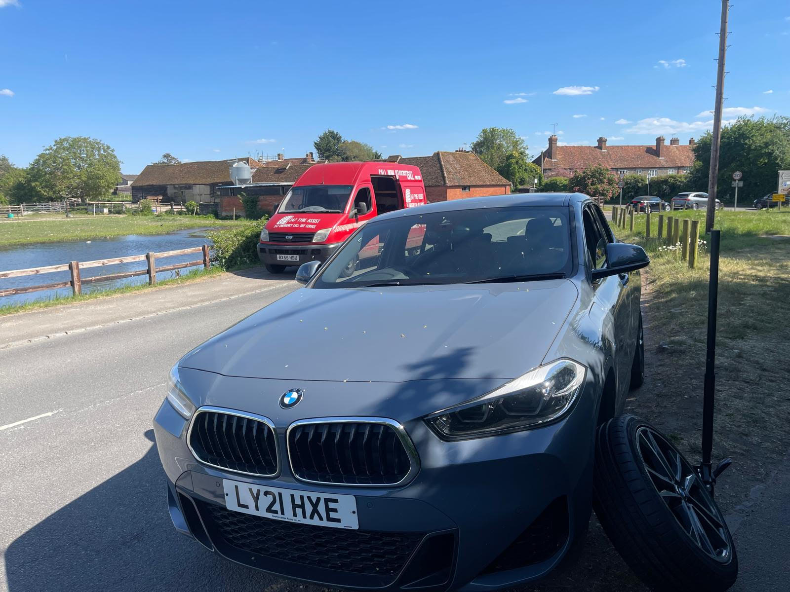BMW near front Marlow blow out hit kerb